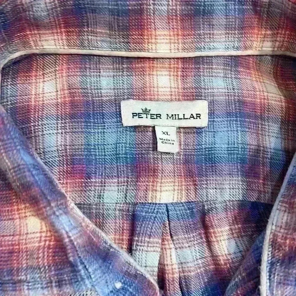 Peter Millar Men’s Short Sleeve Button Down Shirt Size XL 100% Linen Beachy - Picture 7 of 7